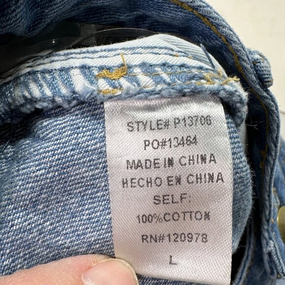 Entro Cutoff Jean Shorts Size Large High Rise Distressed Denim 100% Cotton - Picture 5 of 7